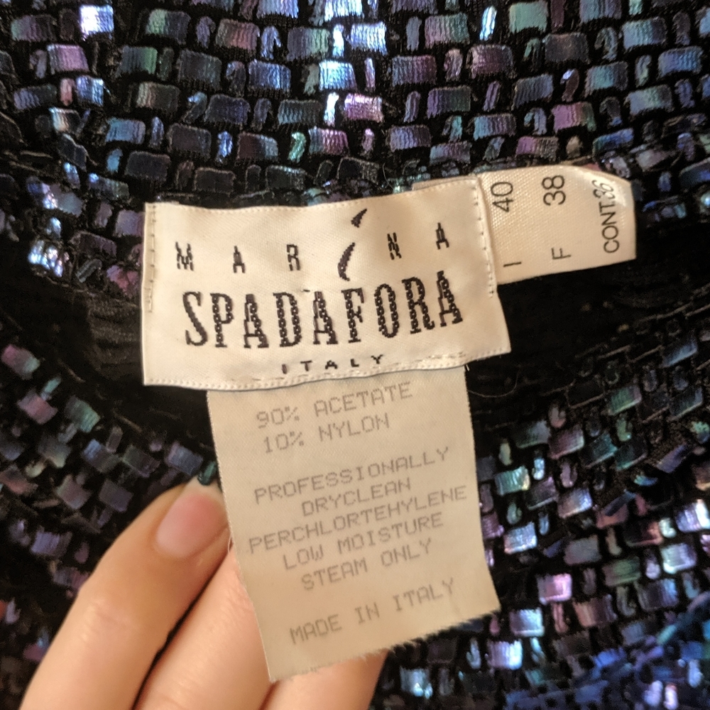 90s VTG Blue sequins tube skirt - Picture 6 of 6